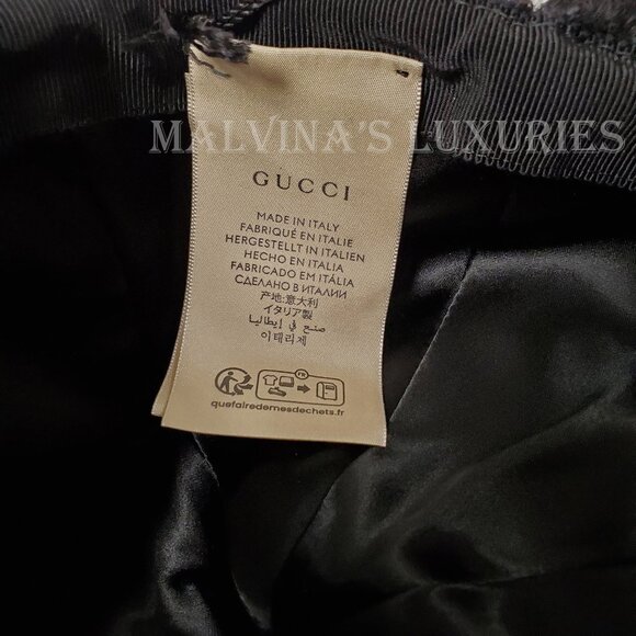 GUCCI BASEBALL CAP MOHAIR WOOL BLEND w GOLDTONE GG LOGO HAT UNISEX sz L - Picture 11 of 15